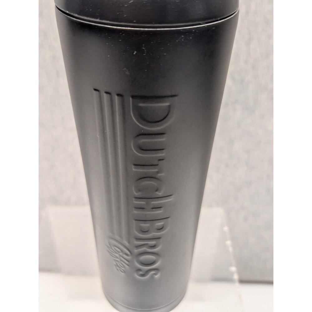 Dutch Flow Steel Insulated 20 oz Bottle -Black Bottle, Black Writing - Some Wear - Picture 3 of 6